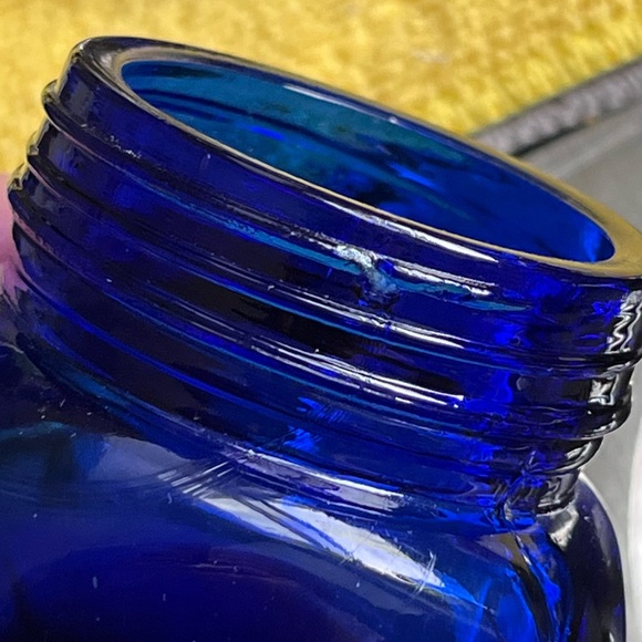 Vintage Cobalt Blue Glass Square Salt and Pepper Shakers Repro - Picture 7 of 10